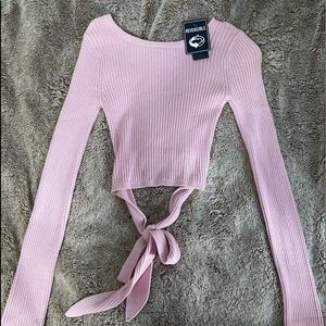 Pink Reversible Hollister Cropped Long Sleeve